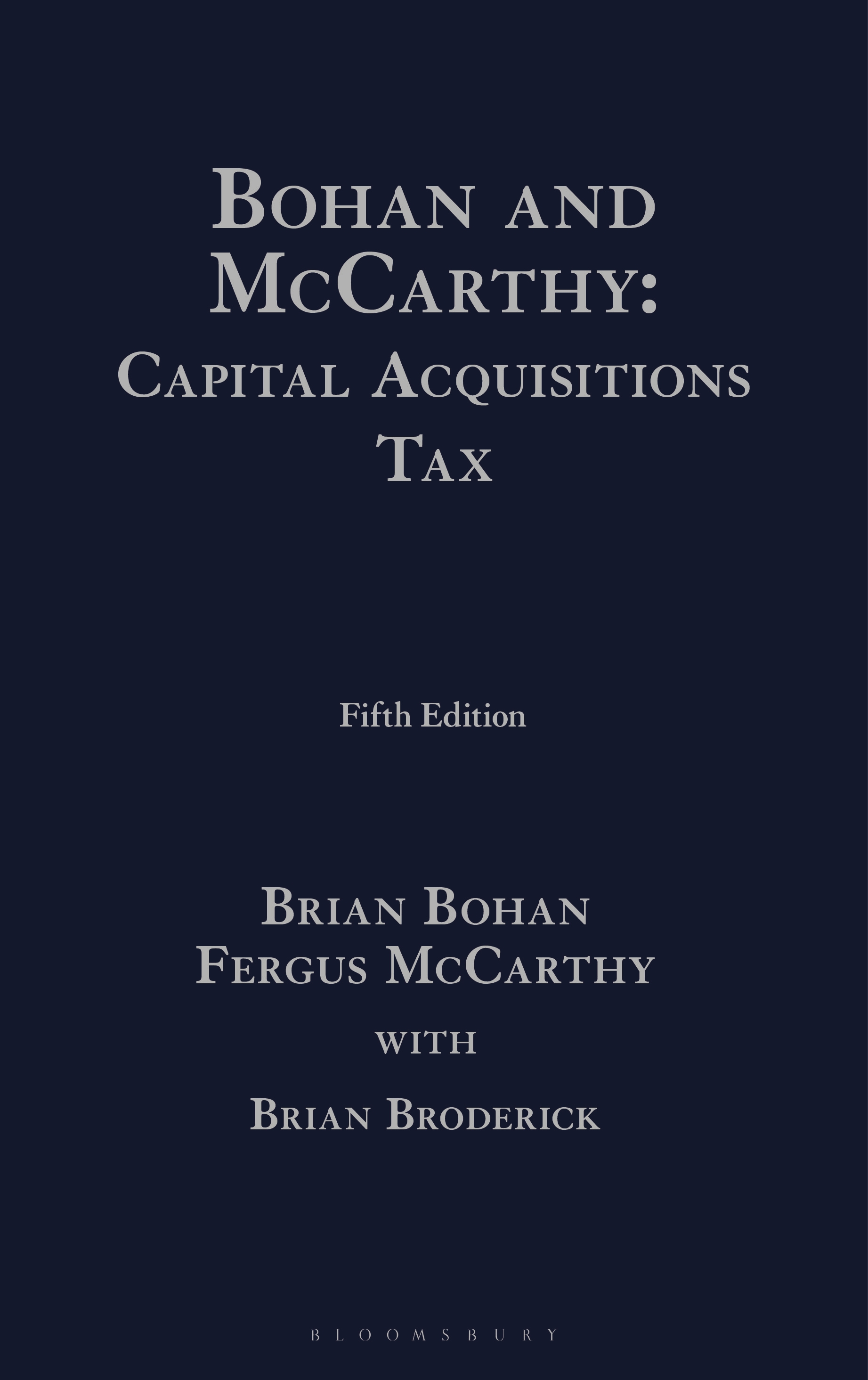 Bohan and McCarthy: Capital Acquisitions Tax book jacket