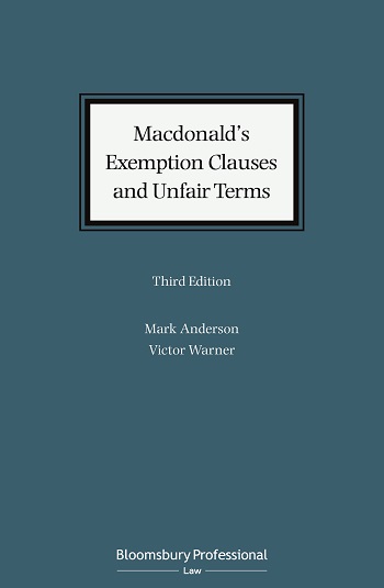 Macdonald's Exemption Clauses and Unfair Terms book jacket